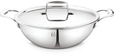 FnS NuChef Cookware Triply Kadai 28 CM With Lid